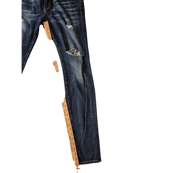 Current/Elliot The Skinny Distressed Jeans Mid Rise Skinny Jeans Love Destroy 30 - Picture 7 of 9